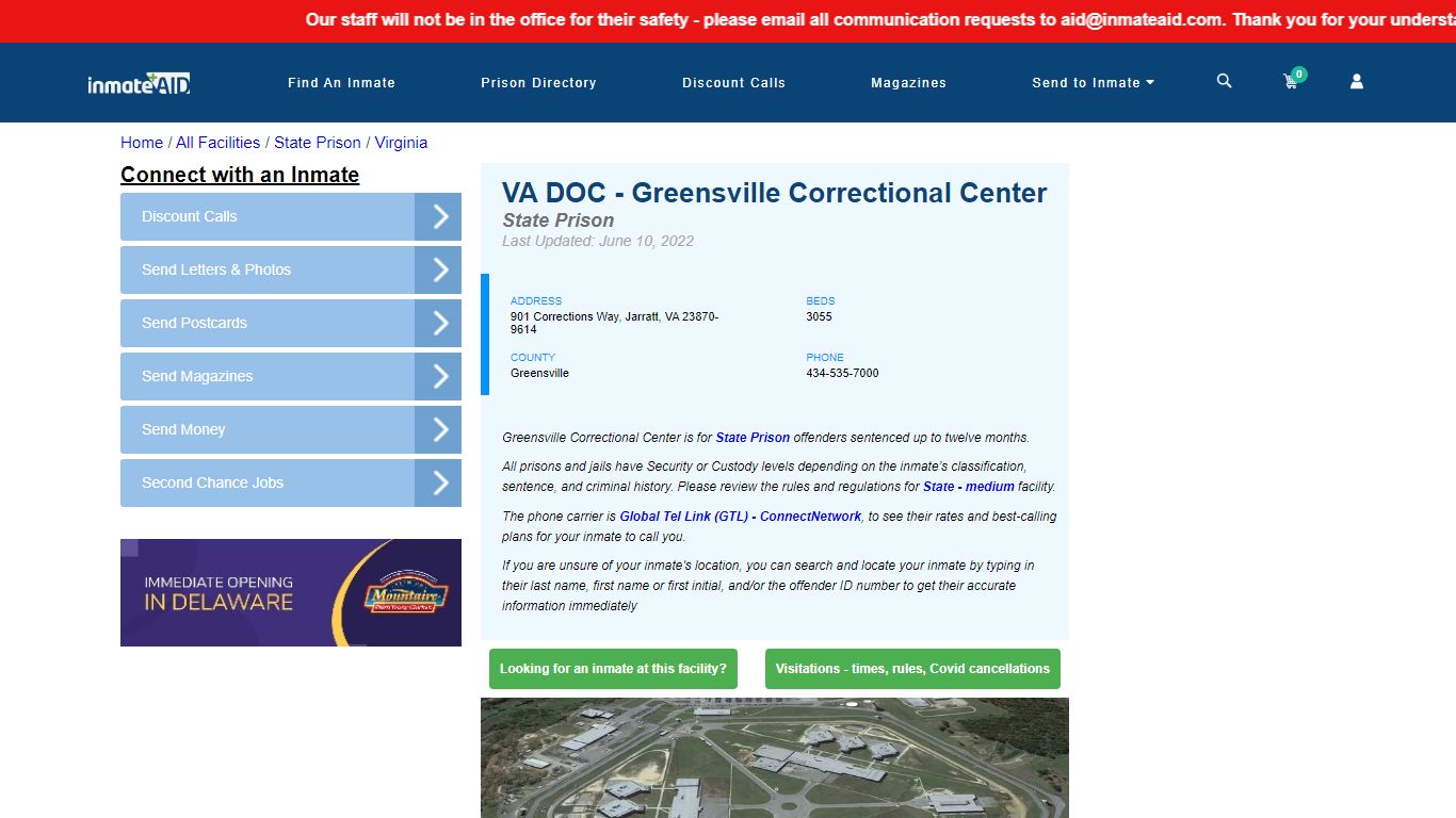 VA DOC - Greensville Correctional Center - InmateAid