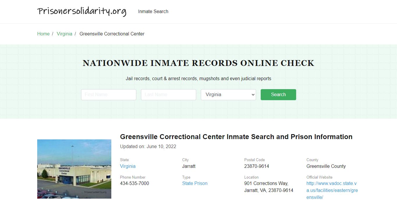Greensville Correctional Center Inmate Search, Visitation, Phone no ...